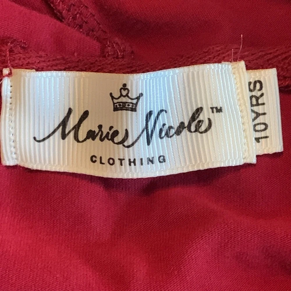 Girls Marie Nicole Ruffle Burgundy Hooded Jacket Size 10 EUC‎